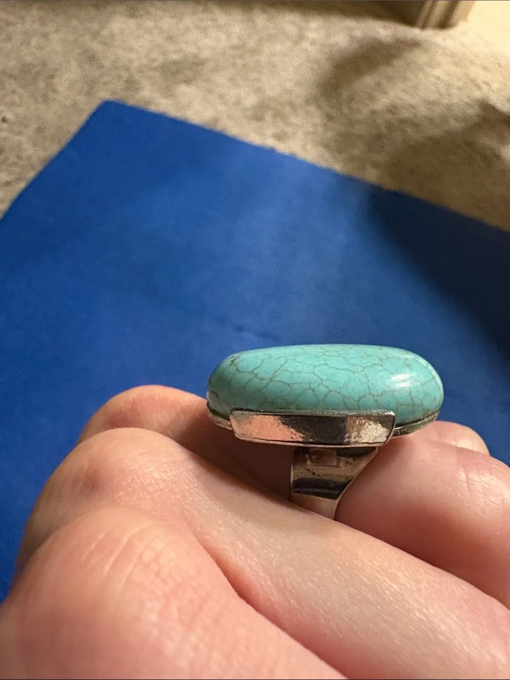 Turquoise Oval cocktail Ring